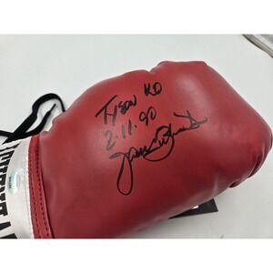 James Buster Douglas Signed Boxing Glove Tyson KO 2.11.90 Inscription COA